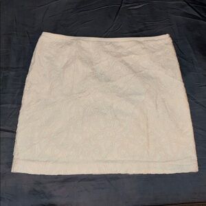 LOFT Cream Floral Lace Mini Skirt